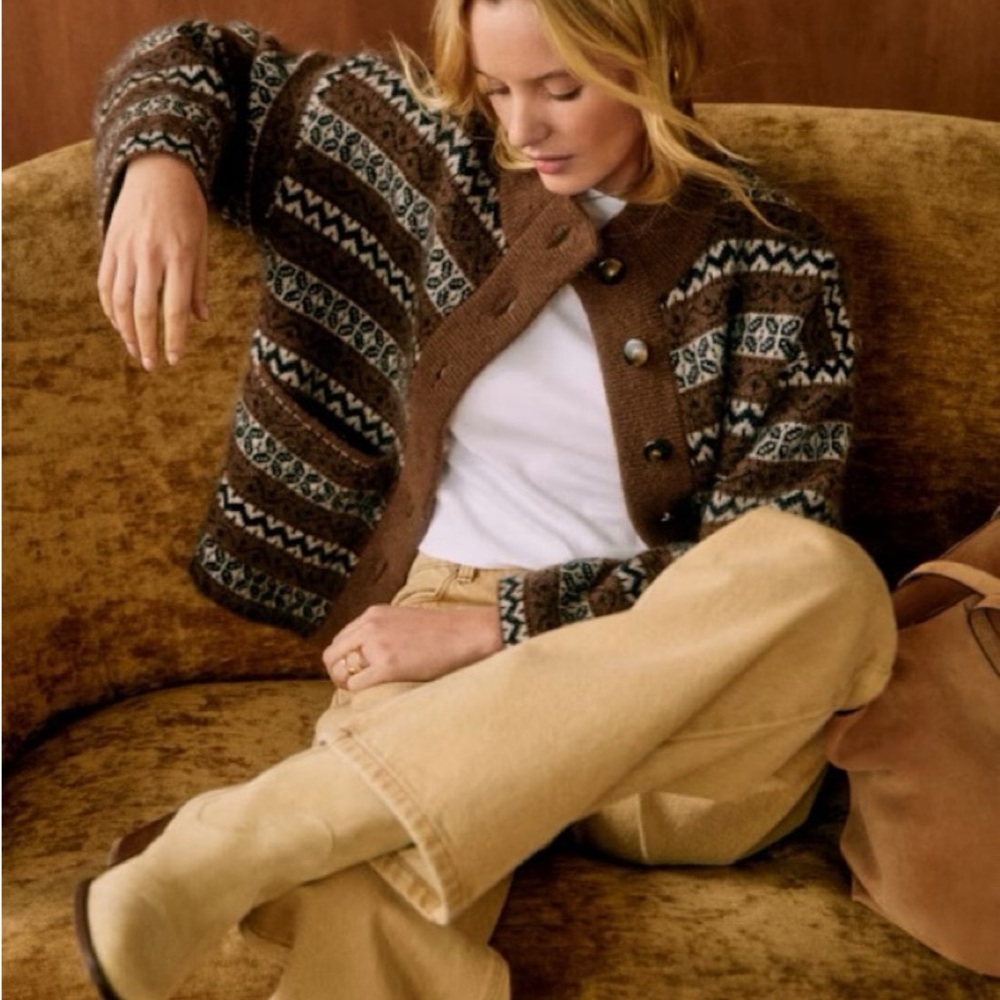 Sezane Brown Patterned Jacket - image 3